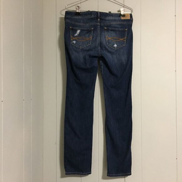 Abercrombie & Fitch Womens Super Skinny Jeans Mid-Rise Medium Wash Distressed 6s - Picture 2 of 6